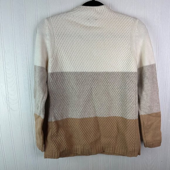 Talbots Women's Petite Sweater size P Cream, tan, gray - Picture 2 of 6